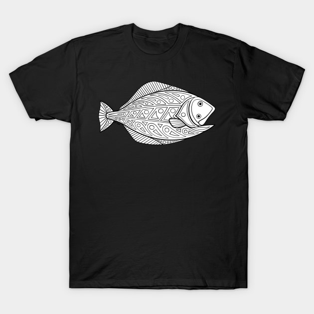 Native Inspired Halibut T-Shirt by DahlisCrafter